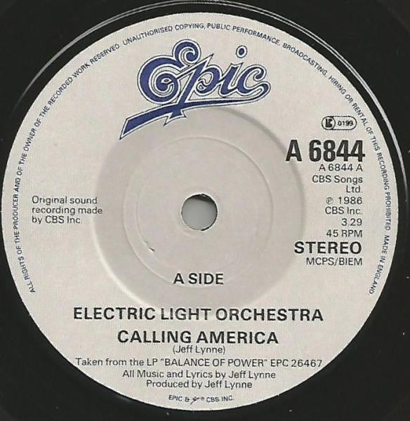 Electric Light Orchestra : Calling America (7", Single)