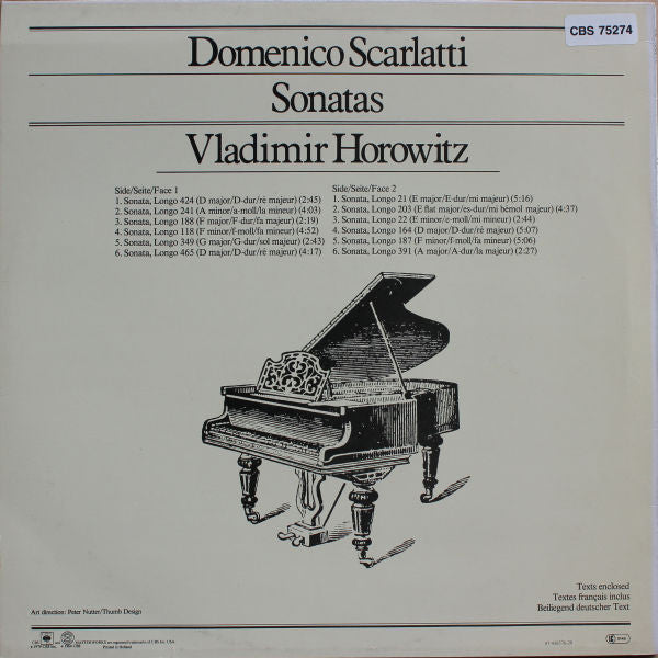 Domenico Scarlatti - Vladimir Horowitz : Sonatas (LP, RE)