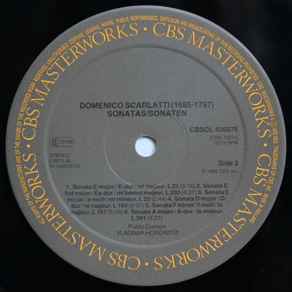 Domenico Scarlatti - Vladimir Horowitz : Sonatas (LP, RE)