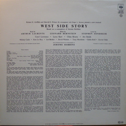 Leonard Bernstein, Jerome Robbins, Carol Lawrence, Larry Kert, Chita Rivera : West Side Story (Original Broadway Cast) (LP, Album, RE)