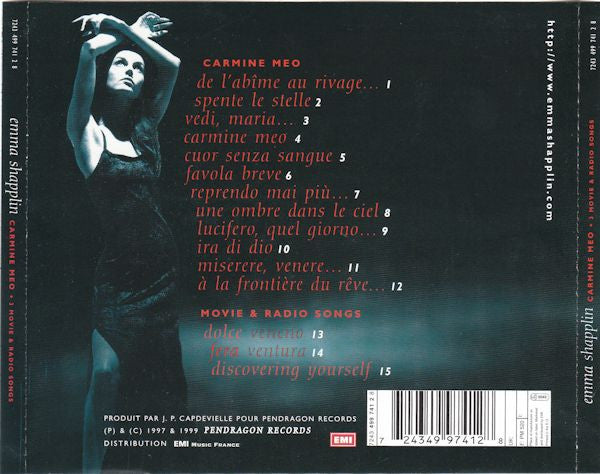 Emma Shapplin : Carmine Meo + 3 Movie & Radio Songs (CD, Album, RP)