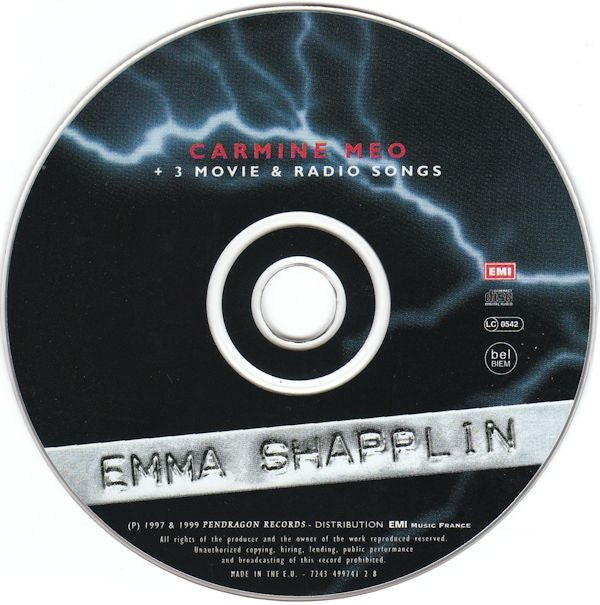Emma Shapplin : Carmine Meo + 3 Movie & Radio Songs (CD, Album, RP)