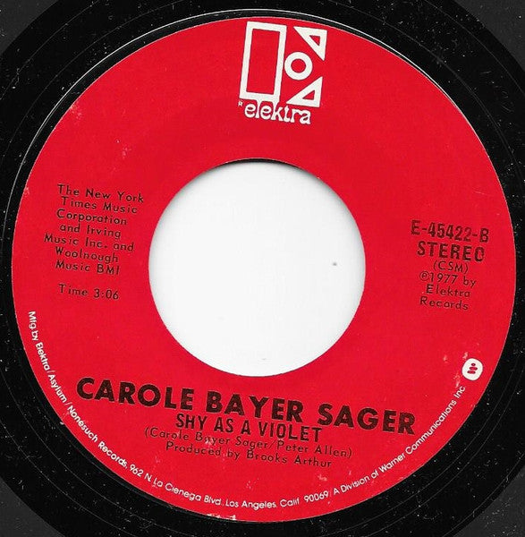 Carole Bayer Sager : You're Moving Out Today (7", Single, Red)