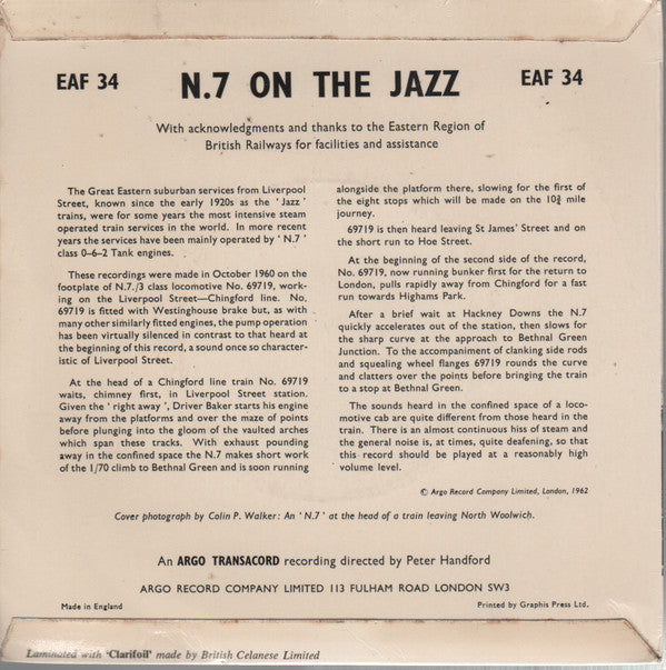 No Artist : N.7 On The Jazz (7", EP)