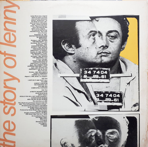 Lenny Bruce : The Story Of Lenny - What I Was Arrested For (LP, Album, RE)