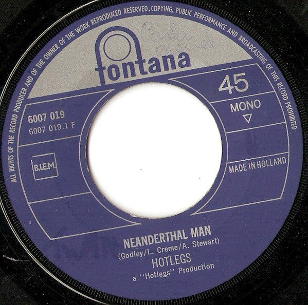 Hotlegs : Neanderthal Man (7", Single, Mono, Juk)