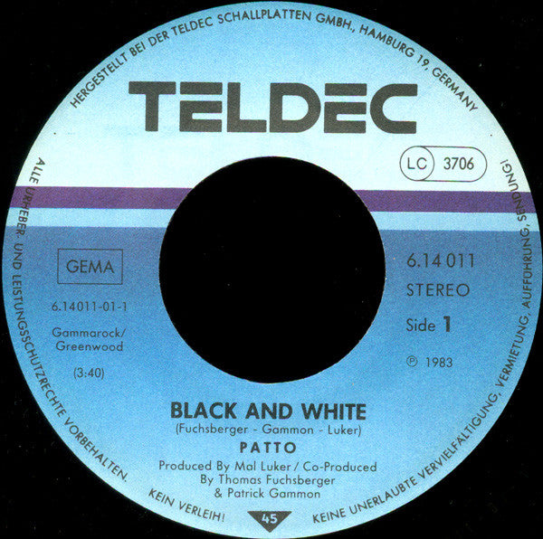 Patto : Black And White (7", Single)