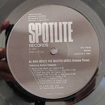 Al Haig : Meets The Master Saxes Volume Three (LP, Comp)