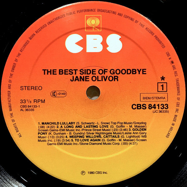 Jane Olivor : The Best Side Of Goodbye  (LP, Album, Promo)