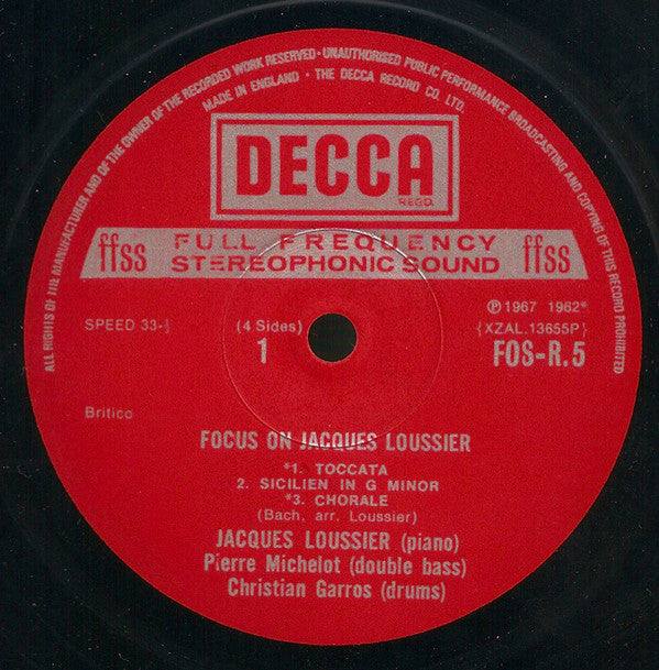 Jacques Loussier : Focus On Jacques Loussier (2xLP, Comp, Gat)
