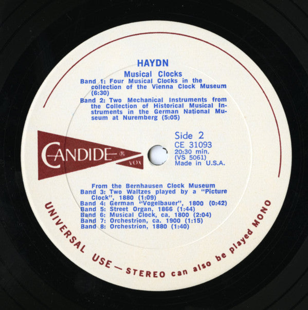 No Artist : Musical Clocks (Works By Haydn, Mozart, Weber, Verdi, Lehar, Strauss And Others) (LP)