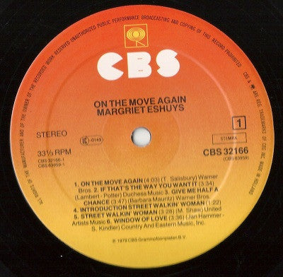 Margriet Eshuijs : On The Move Again (LP, Album, RE)