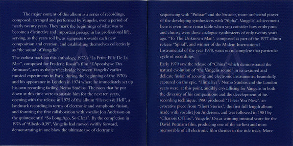 Vangelis : Portraits (So Long Ago, So Clear) (CD, Comp, RM, PMD)