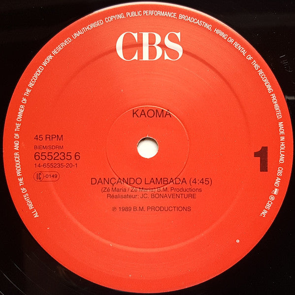 Kaoma : Dançando Lambada (12", Maxi)