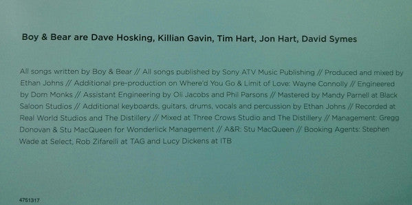 Boy & Bear : Limit Of Love (LP, Album)