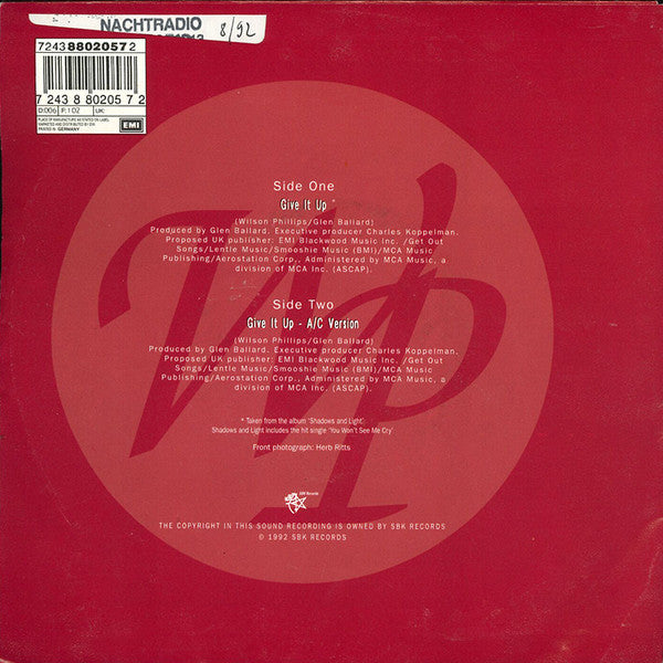 Wilson Phillips : Give It Up (7", Single)