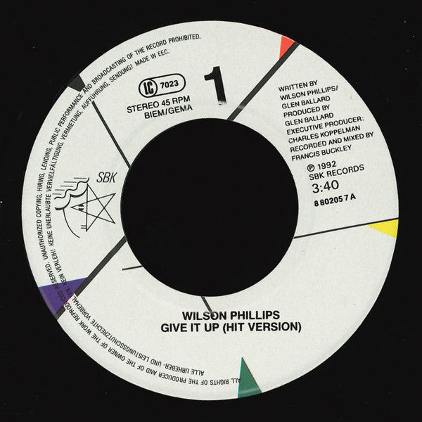 Wilson Phillips : Give It Up (7", Single)
