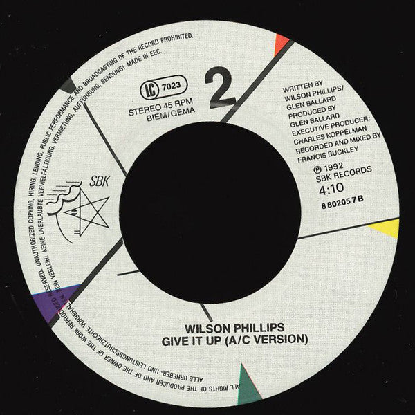 Wilson Phillips : Give It Up (7", Single)