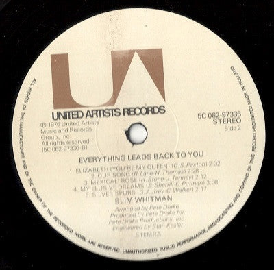 Slim Whitman : Everything Leads Back To You  (LP)