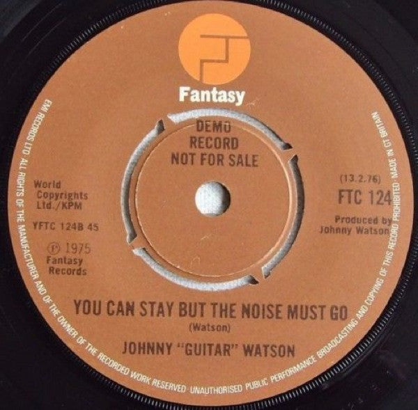 Johnny Guitar Watson : I Don't Want To Be A Lone Ranger (7", Promo)