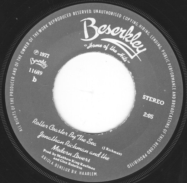 Jonathan Richman & The Modern Lovers : Egyptian Reggae (7", Single)