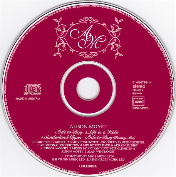 Alison Moyet : Ode To Boy (CD, Maxi)