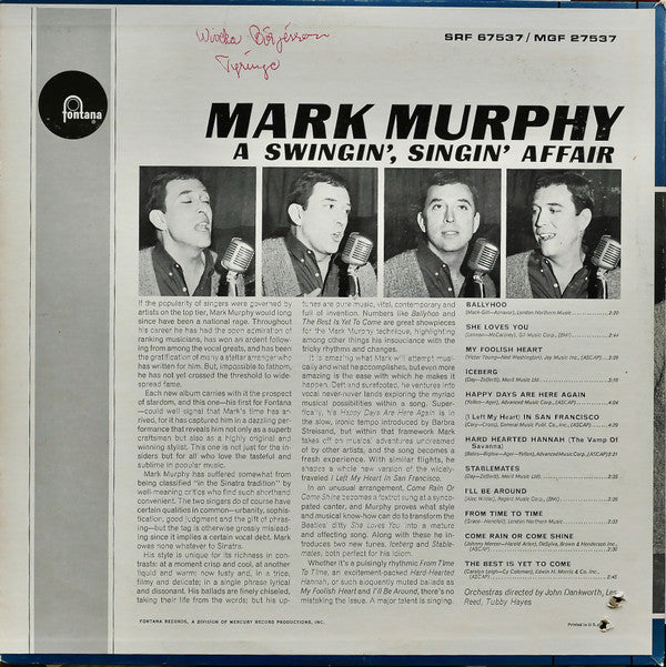Mark Murphy : A Swingin', Singin' Affair (LP, Album)