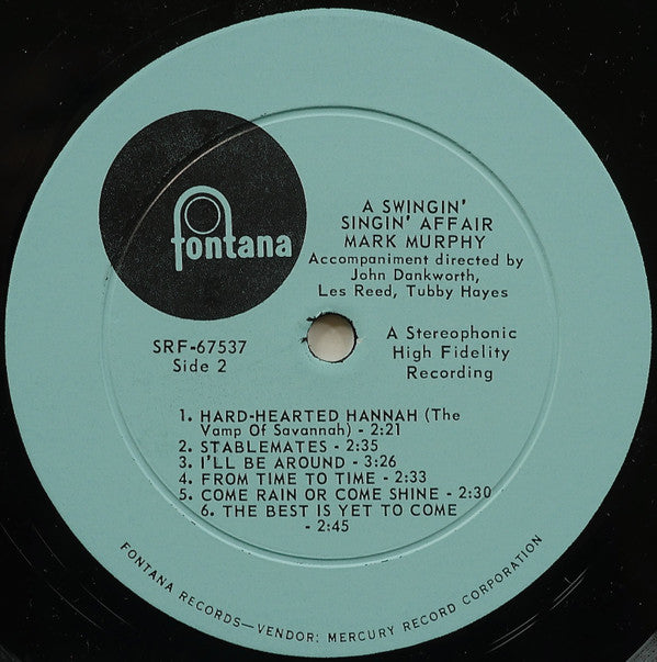 Mark Murphy : A Swingin', Singin' Affair (LP, Album)