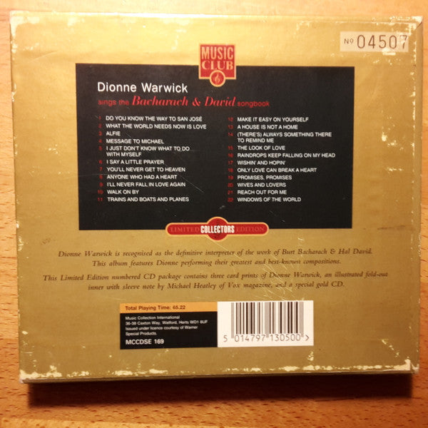 Dionne Warwick : Dionne Warwick Sings The Bacharach & David Songbook  (CD, Comp, Ltd)