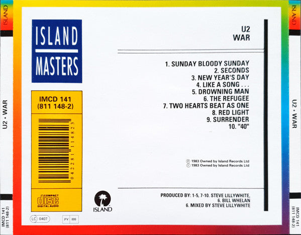 U2 : War (CD, Album, RE)
