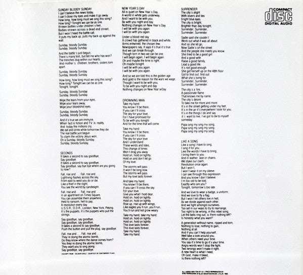 U2 : War (CD, Album, RE)