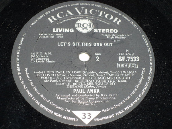Paul Anka : Let's Sit This One Out (LP, Quad, RE)