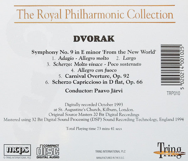 Antonín Dvořák - Royal Philharmonic Orchestra, Paavo Järvi : Symphony No. 9 In E Minor / Carnival Overture, Opus 92 / Scherzo Capriccioso In D Flat, Opus 66 (CD)