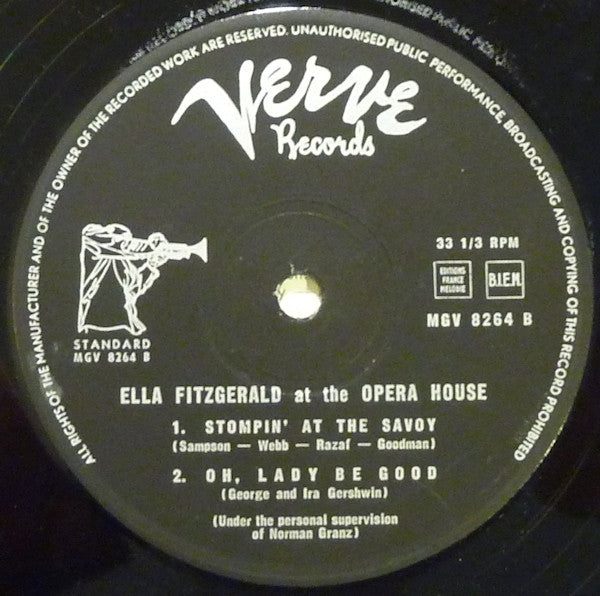 Ella Fitzgerald : Ella Fitzgerald At The Opera House (LP, Album, Mono)