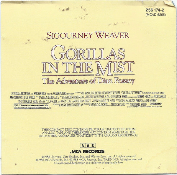 Maurice Jarre : Gorillas In The Mist / The Adventure Of Dian Fossey (Original Motion Picture Soundtrack) (CD, Album)