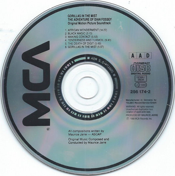 Maurice Jarre : Gorillas In The Mist / The Adventure Of Dian Fossey (Original Motion Picture Soundtrack) (CD, Album)