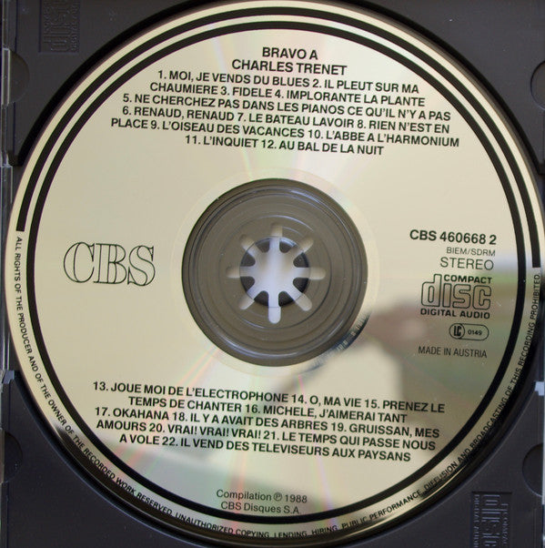 Charles Trenet : Bravo A Charles Trenet - 22 Titres Originaux (CD, Comp)