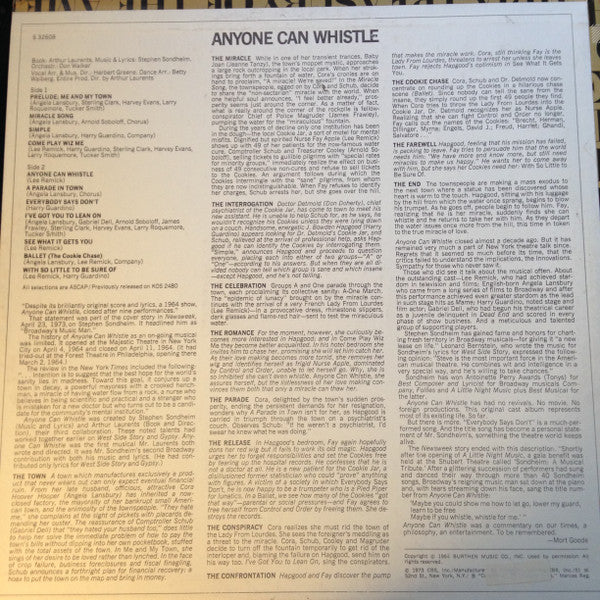 Stephen Sondheim : Anyone Can Whistle (LP, Album)