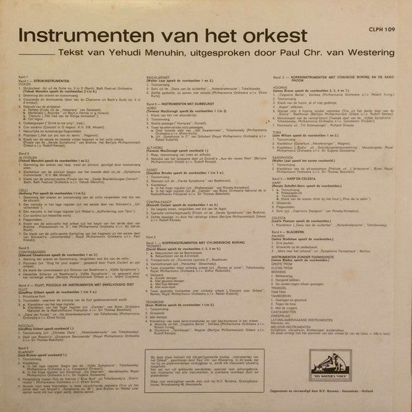 Various : Instrumenten Van Het Orkest (LP)