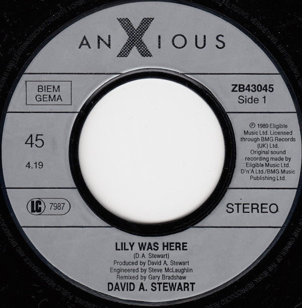David A. Stewart Featuring Candy Dulfer : Lily Was Here (7", Single)