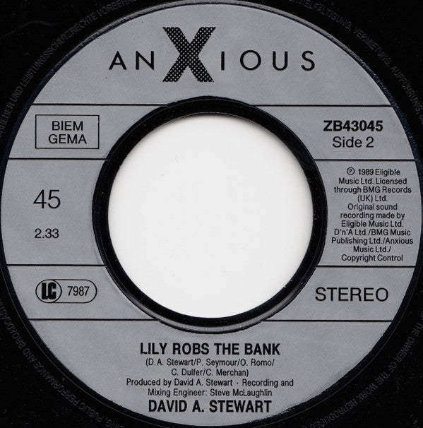 David A. Stewart Featuring Candy Dulfer : Lily Was Here (7", Single)