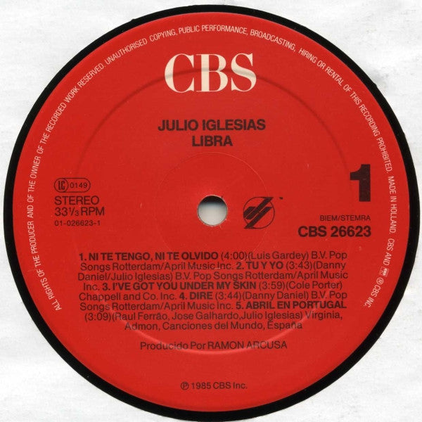 Julio Iglesias : Libra (LP, Album)