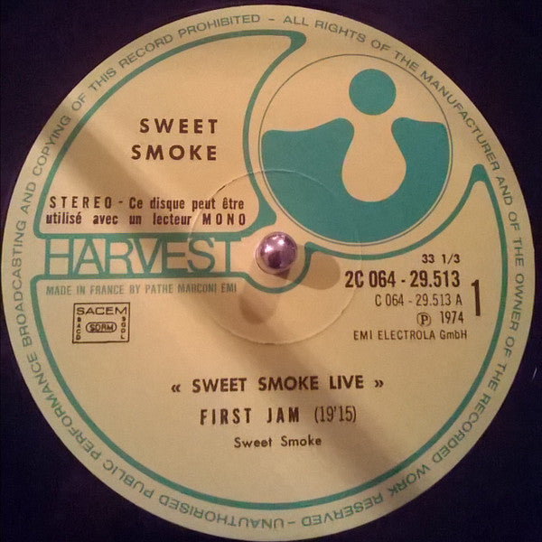 Sweet Smoke : Sweet Smoke Live (LP, Album)