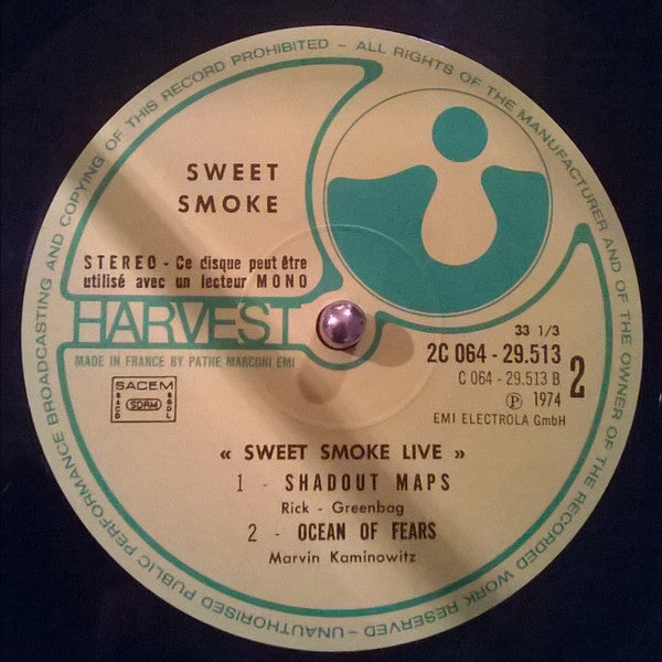 Sweet Smoke : Sweet Smoke Live (LP, Album)