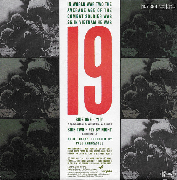 Paul Hardcastle : 19 (7", Single)