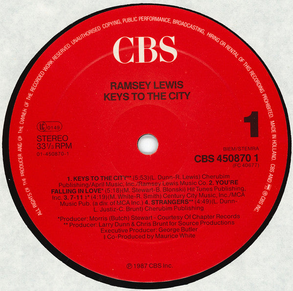 Ramsey Lewis : Keys To The City (LP, Album)