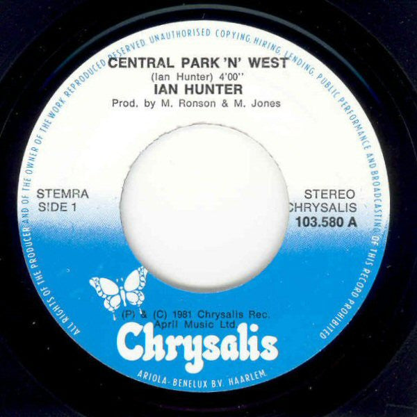 Ian Hunter : Central Park n' West (7", Single)