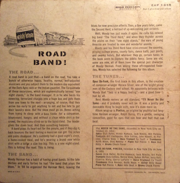Woody Herman And His Third Herd : Road Band - Part 1 (7", EP)