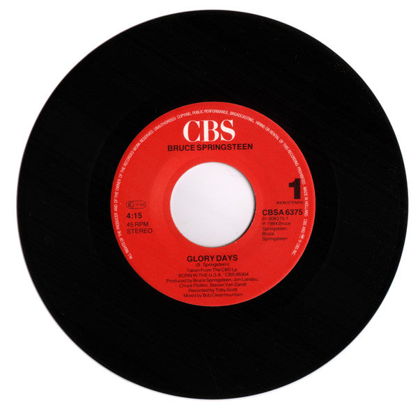Bruce Springsteen : Glory Days (7", Single, RP)