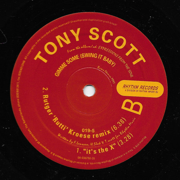 Tony Scott : Gimme Some (Swing It Baby) (12")
